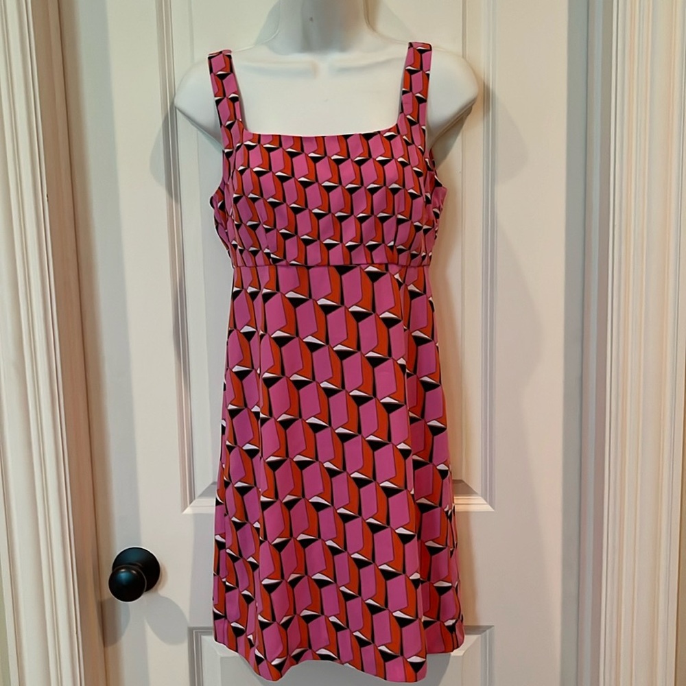 DIANE VON FURSTENBERG x TARGET ABSTRACT GEO SQUARE NECK MINI DRESS SZ 0